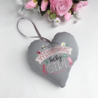 Welcome Baby Girl Heart, new baby gift