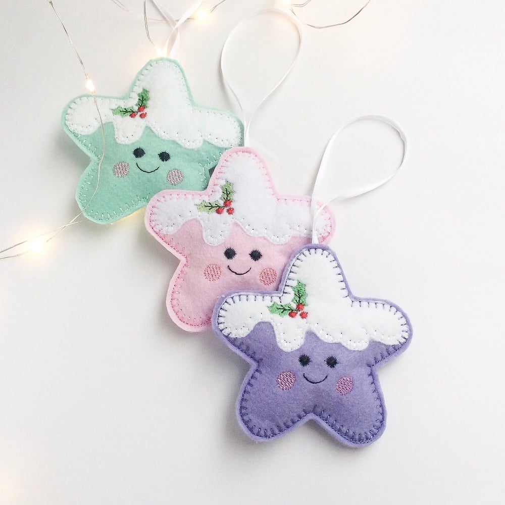 Set of 3 Kawai style Christmas Decorations