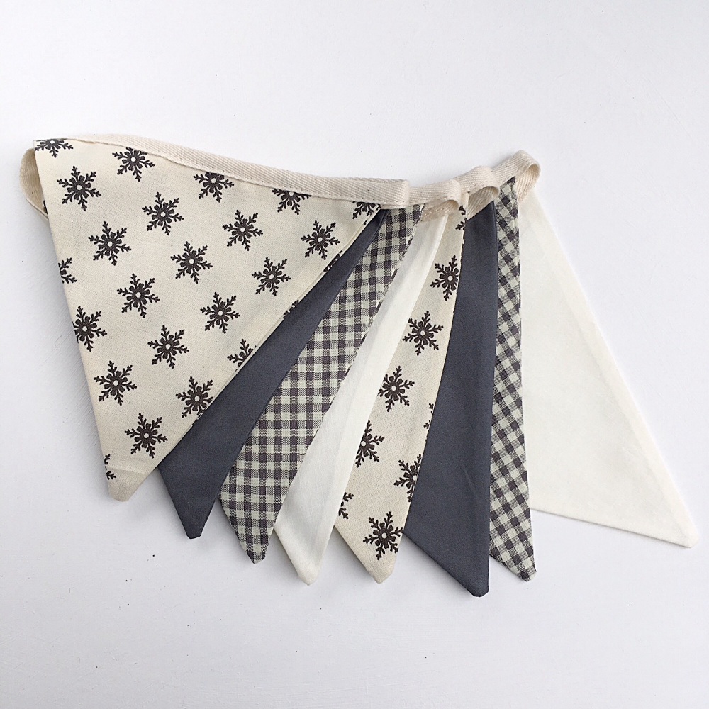 Scandi Style Bunting in Grey & Cream