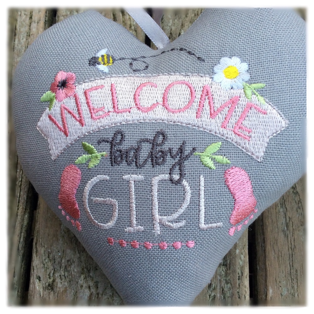 Welcome Baby Girl Heart, new baby gift