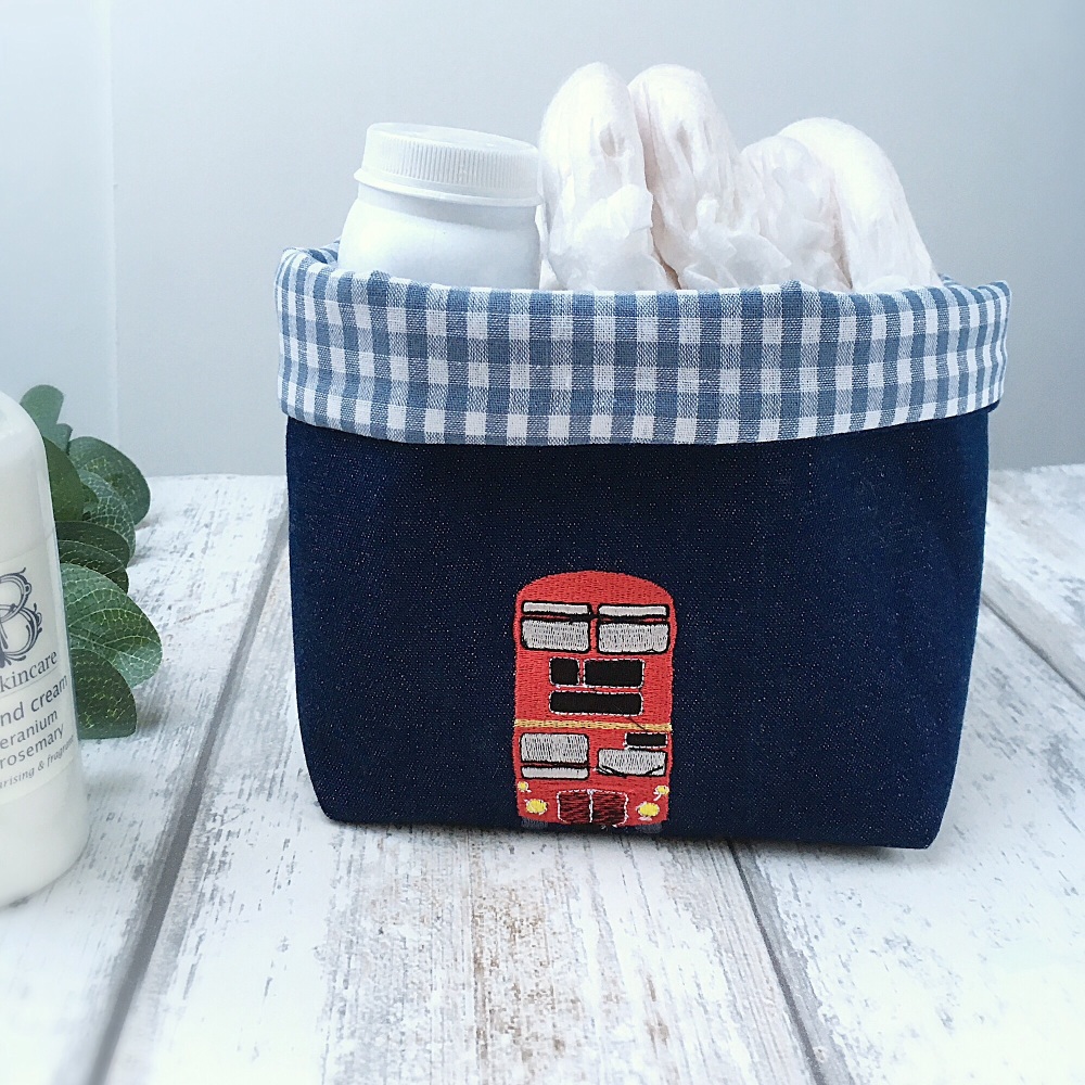 Fabric Basket with Red London Bus