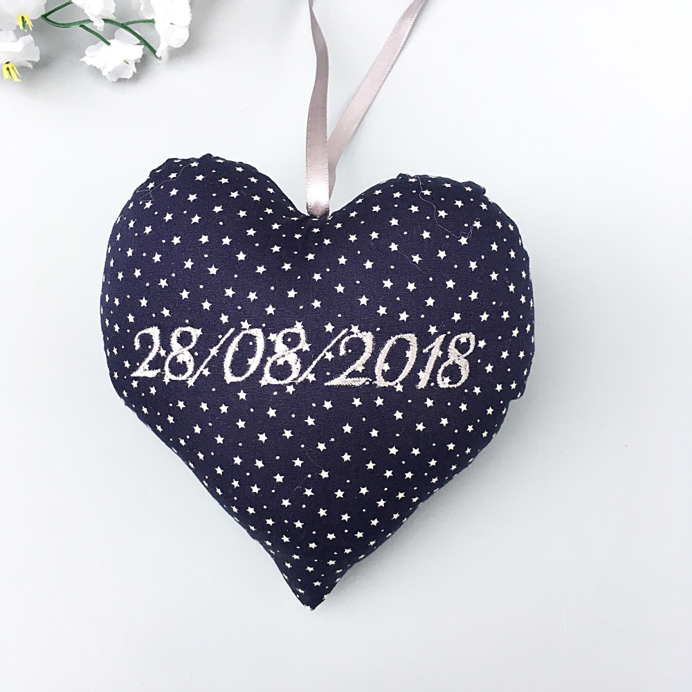 Navy Blue Personalised  Heart  