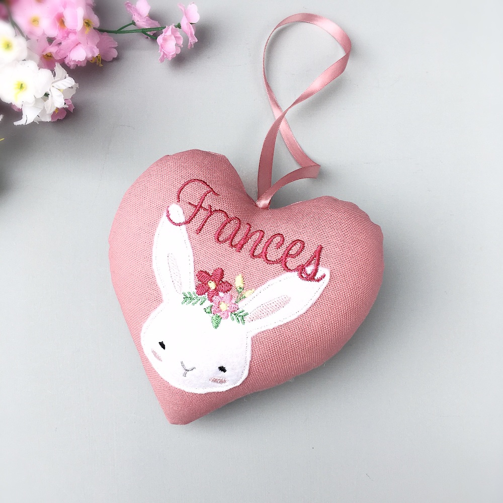 Personalised Girl Bunny Pink Heart