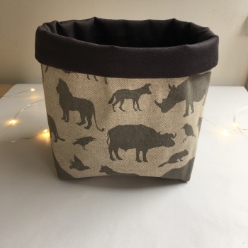 Safari Animals Fabric Basket 