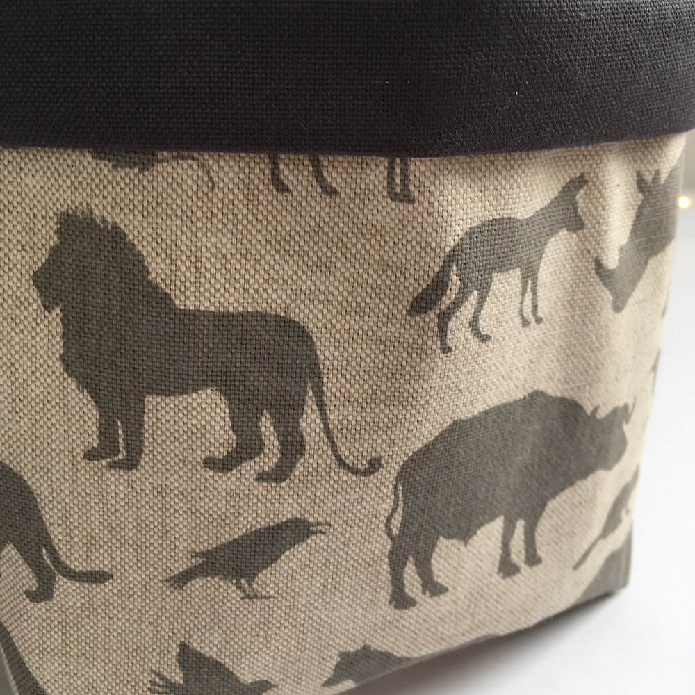 Safari Animals Fabric Basket 