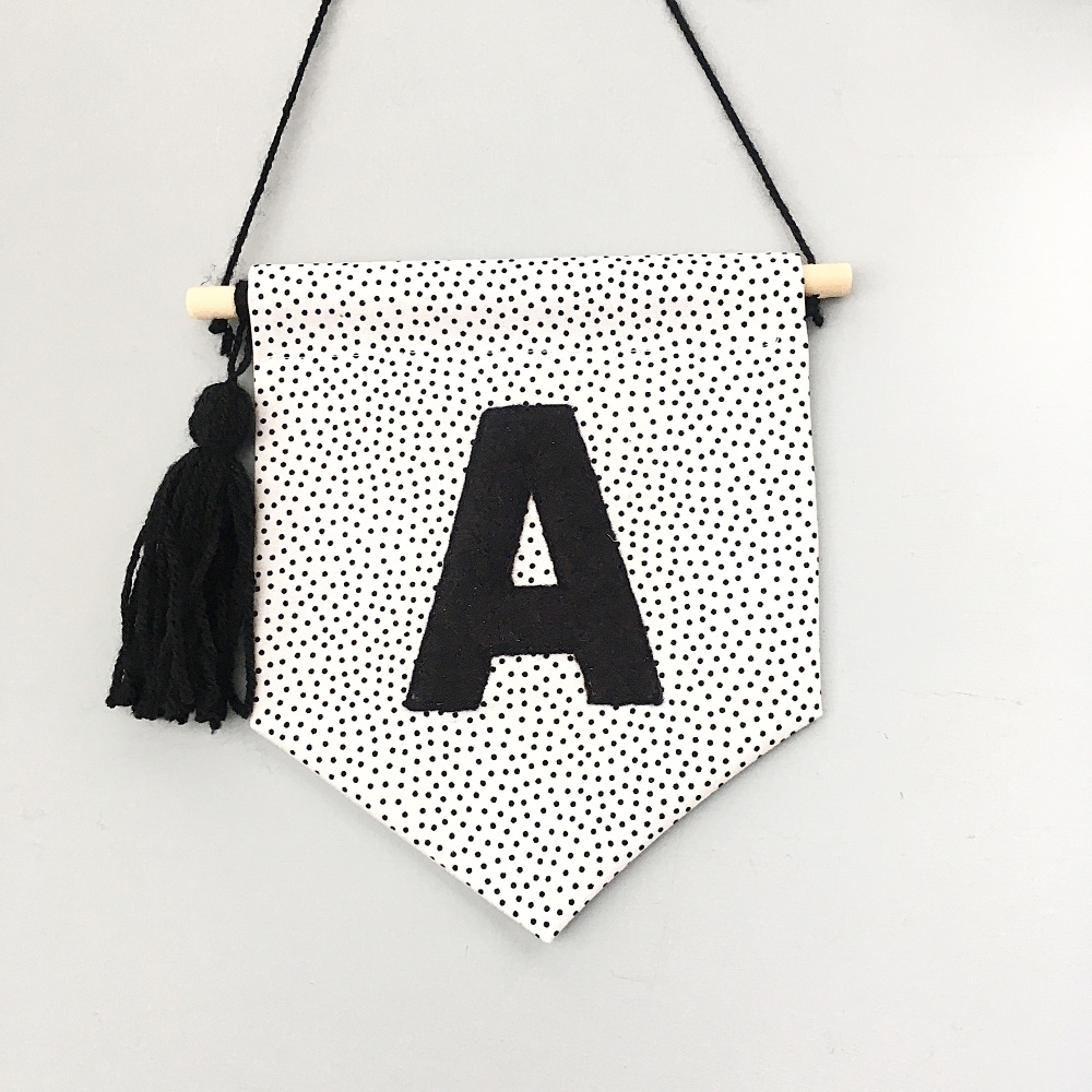 Monochrome Spotty Pennant Flag 