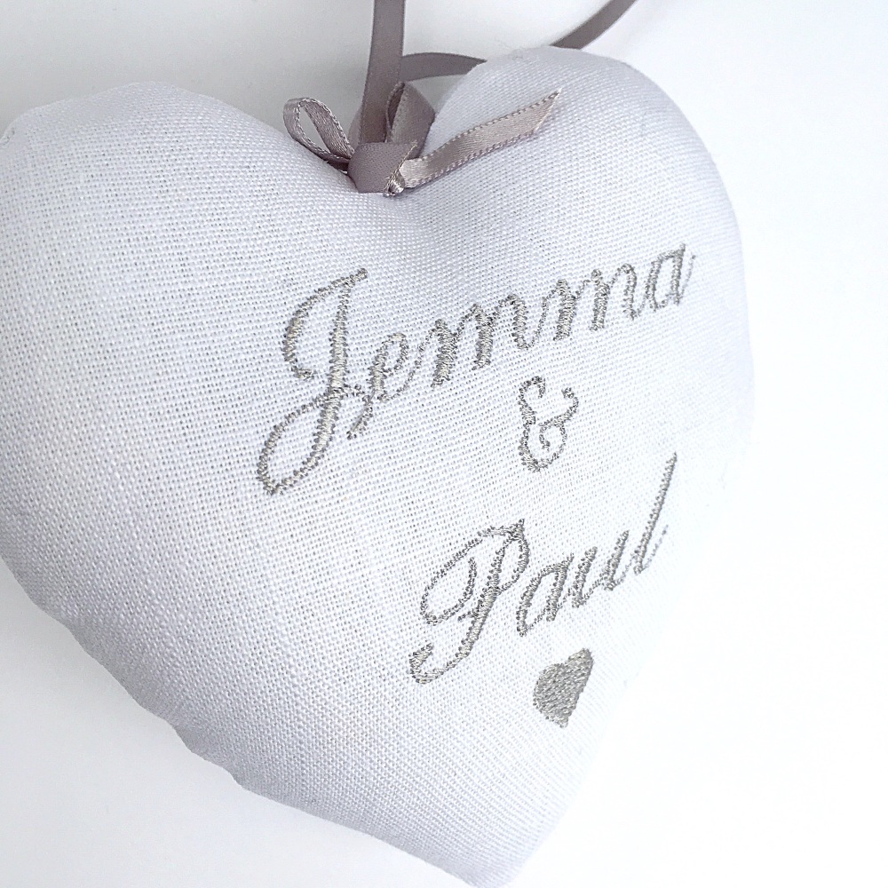 White Personalised Wedding Heart