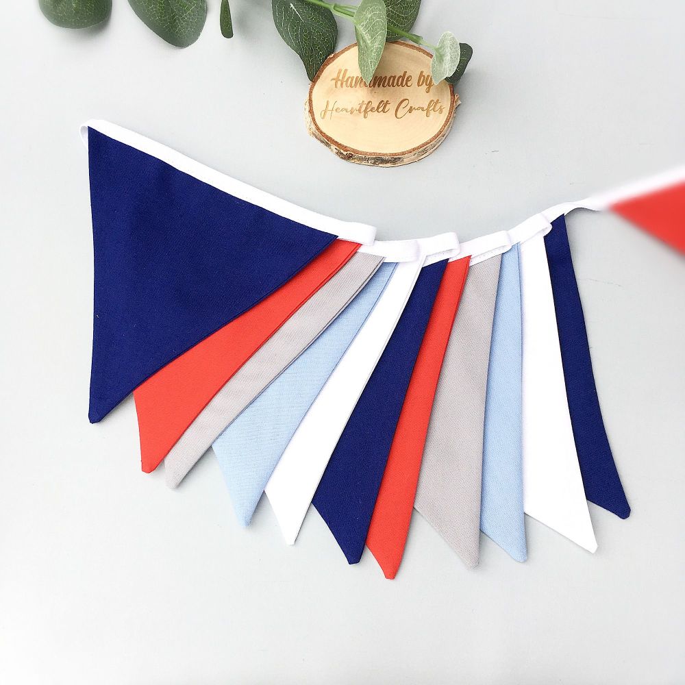 Red, Blue & Grey Bunting