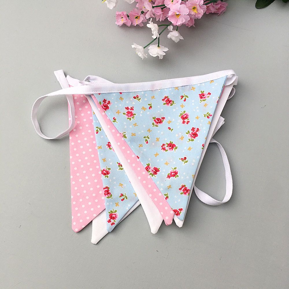 Blue & Pink Floral Bunting 