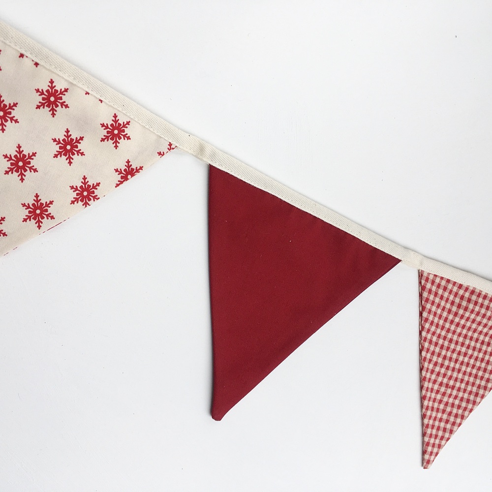 Scandi Style Red Christmas Bunting