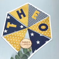 Personalised Navy  & Mustard Bunting  