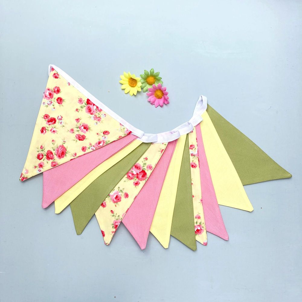Yellow & Pink Floral Bunting 