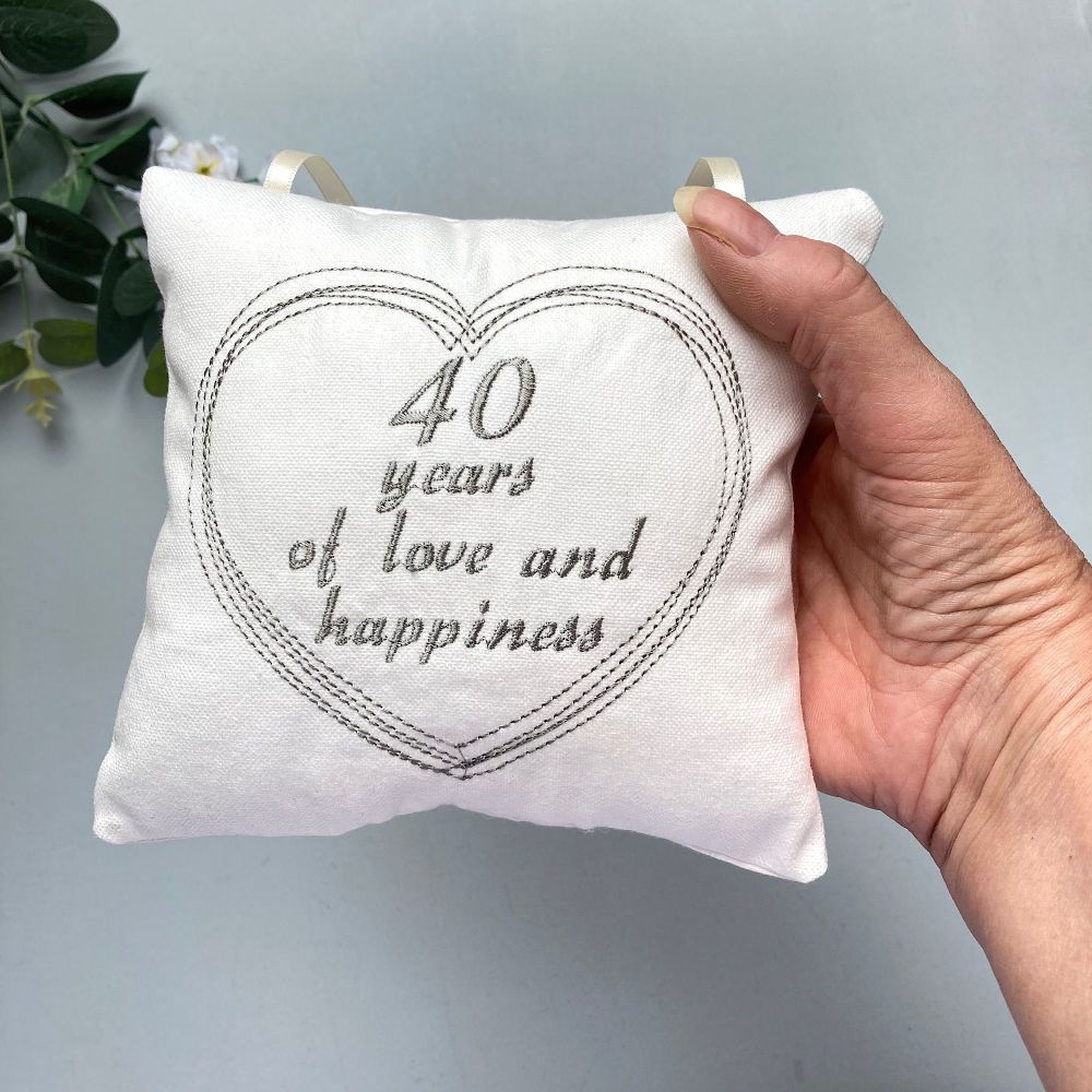 Embroidered Hanging Mini Pillow