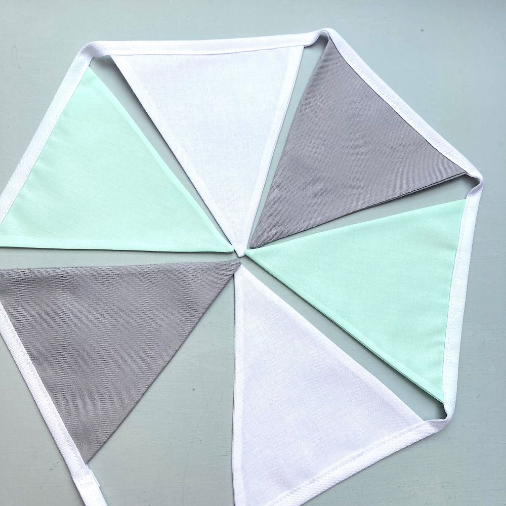 Grey, Mint & White Bunting