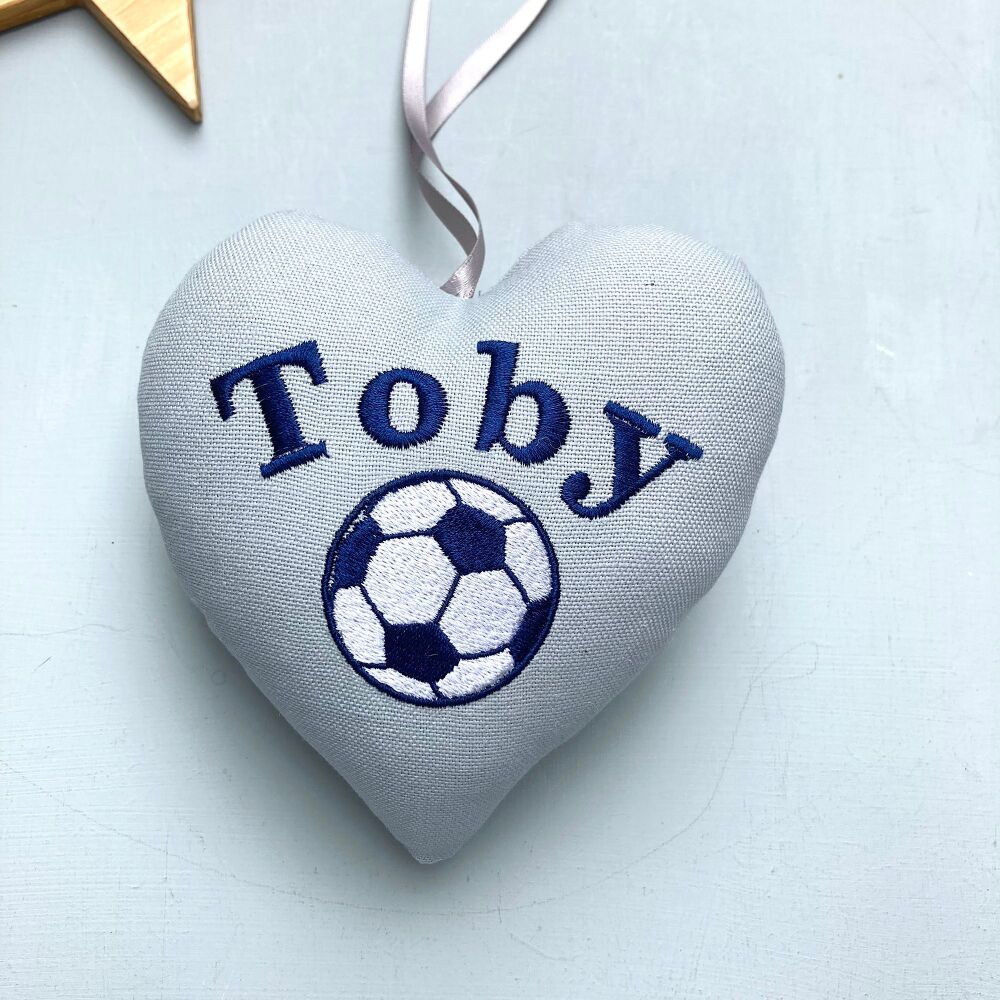 Football Embroidered Heart
