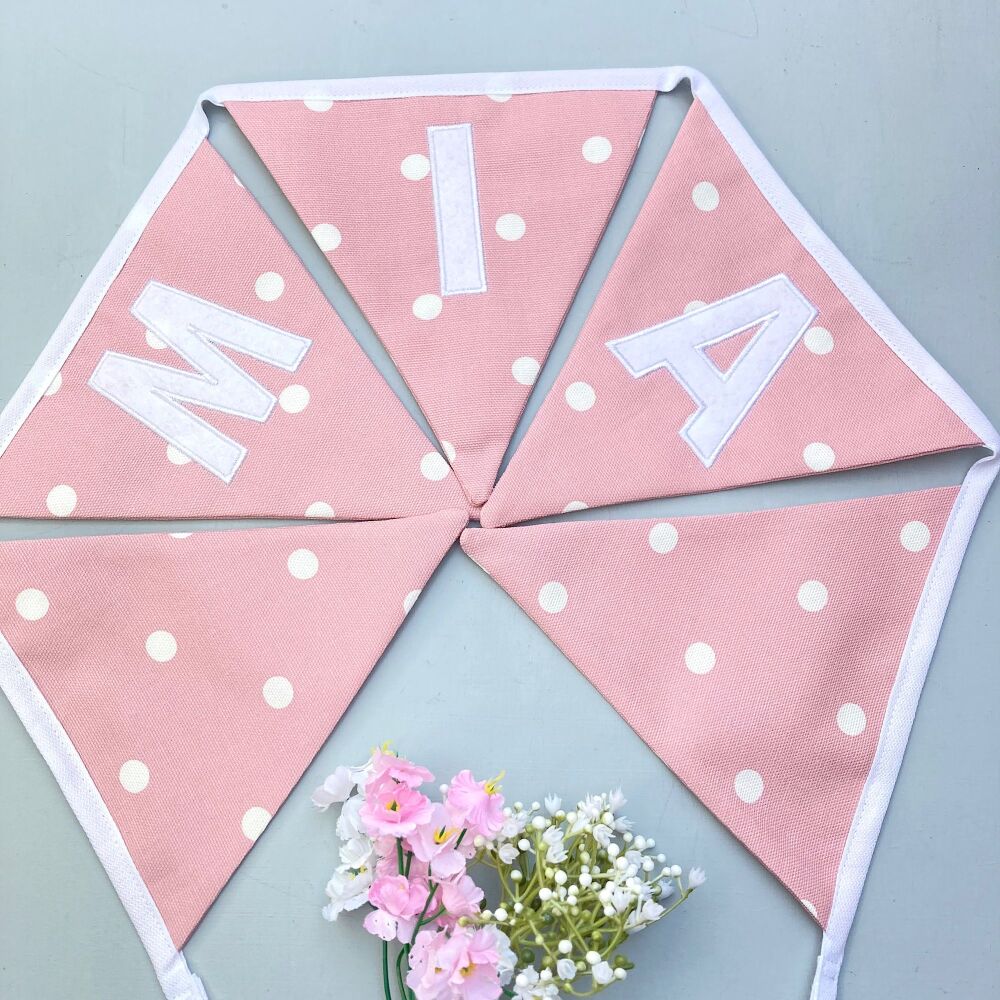 Pink Spot Personalised Bunting