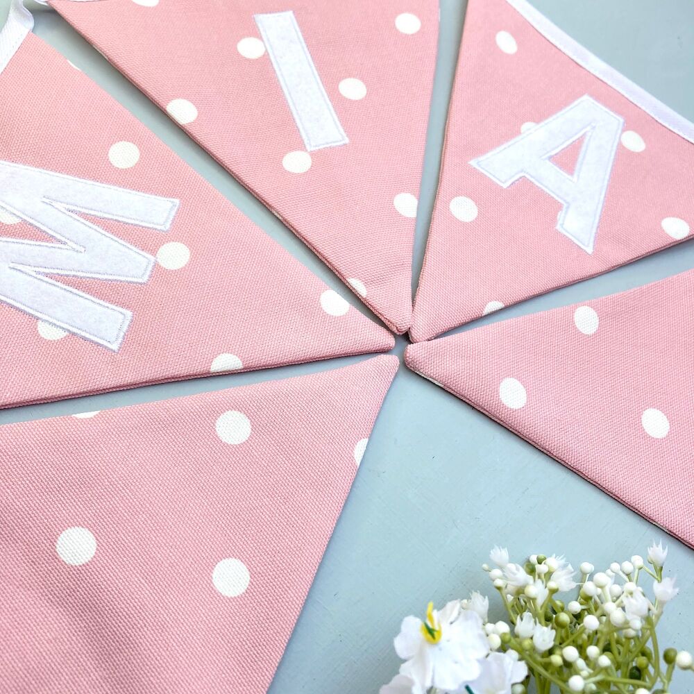 Pink Spot Personalised Bunting