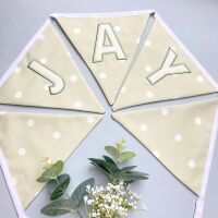 Sage Green Spot Personalised Bunting