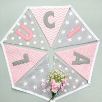 Grey & Pink Personalised Bunting