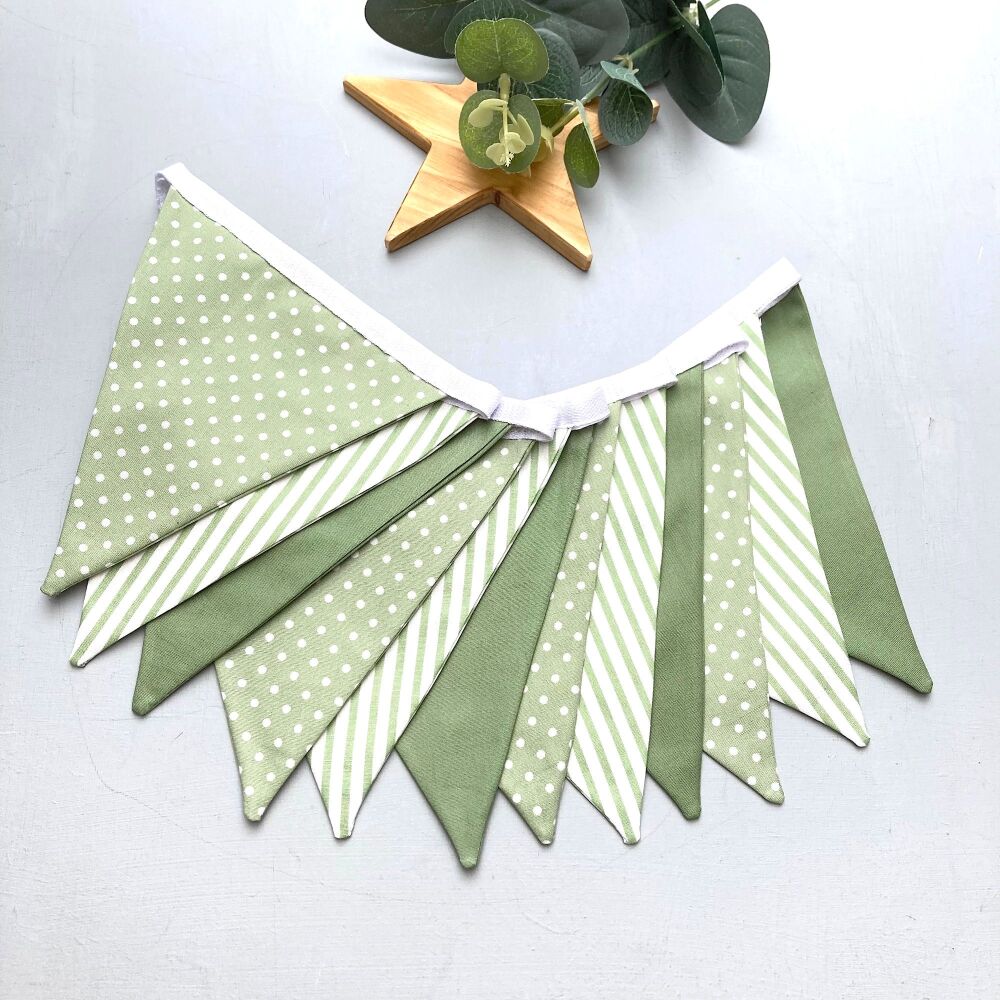 Sage Green Bunting - 3 fabrics