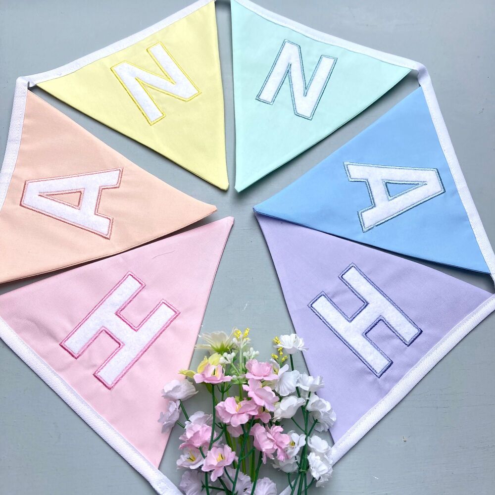 Personalised Pastel Rainbow Bunting