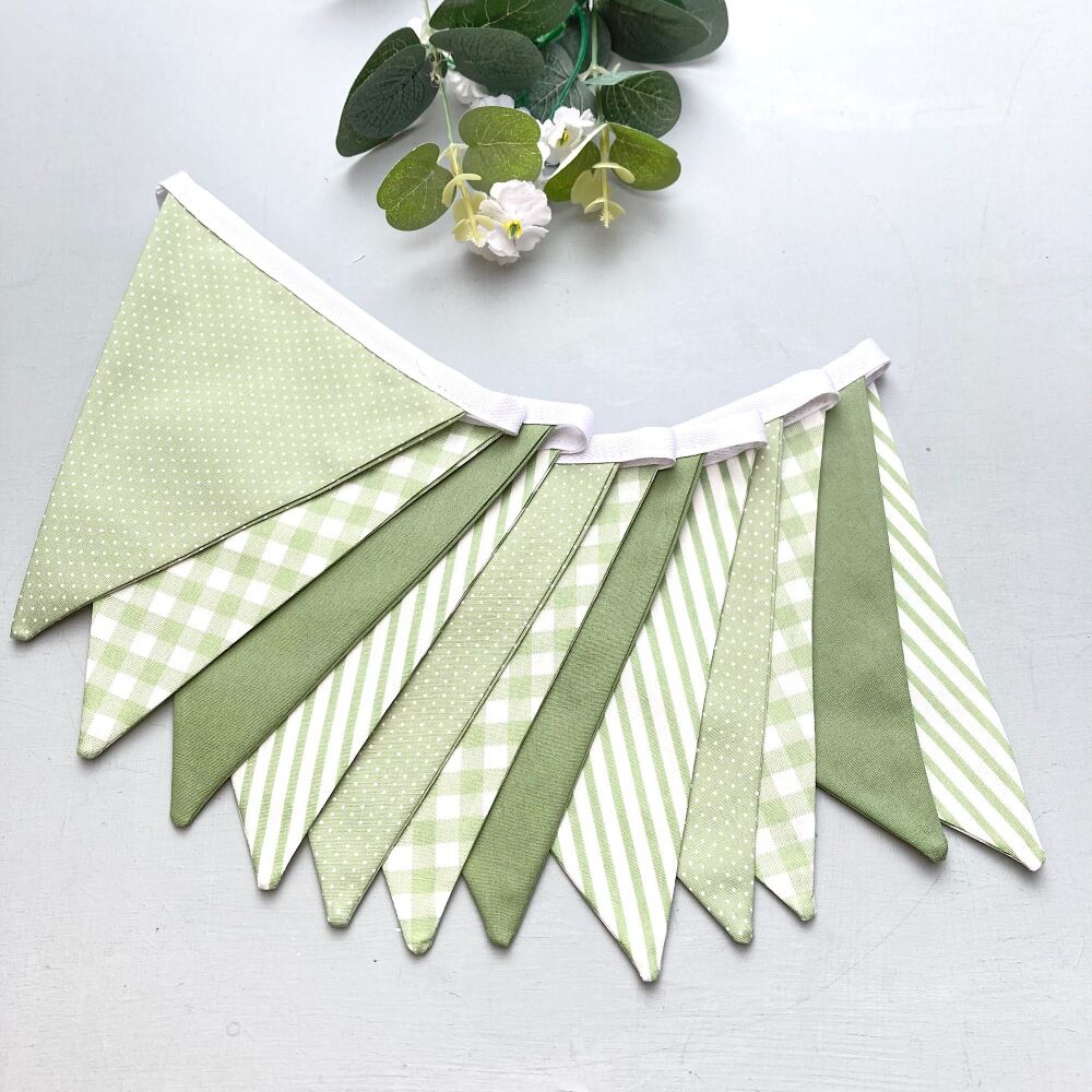 Sage Green Fabric Bunting