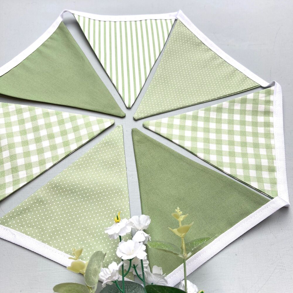 Sage Green Fabric Bunting