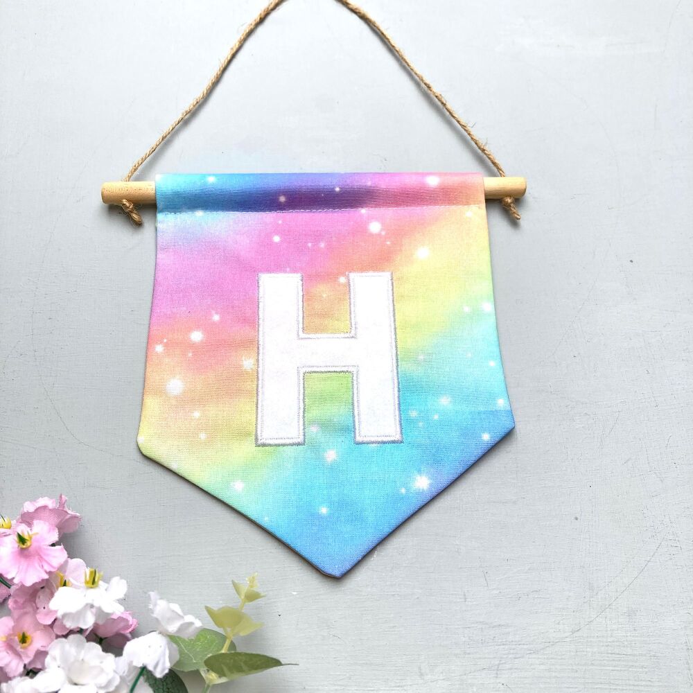Personalised Rainbow  Pennant Flag