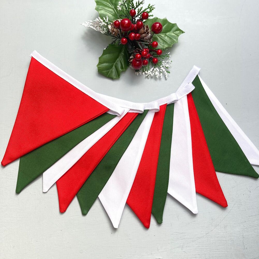 Red, Green & White Bunting