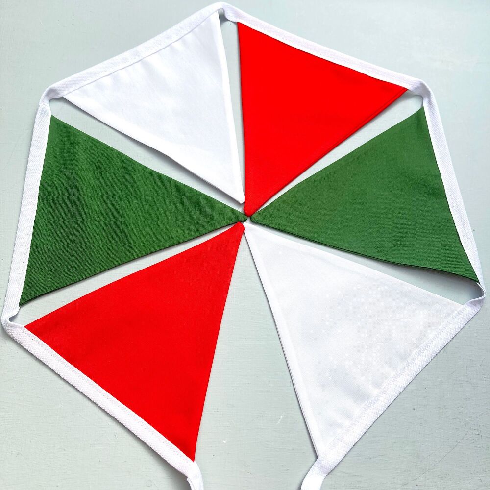 Red, Green & White Bunting