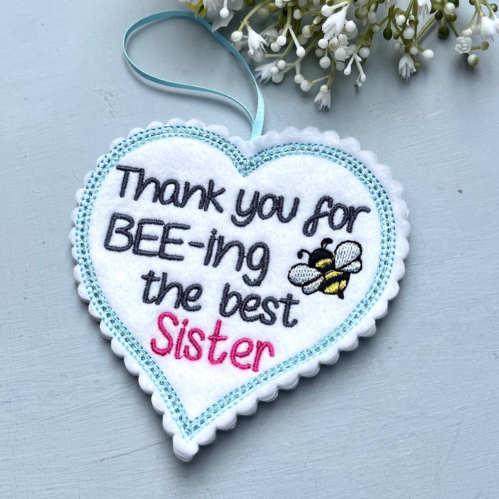 Best Sister Felt Heart