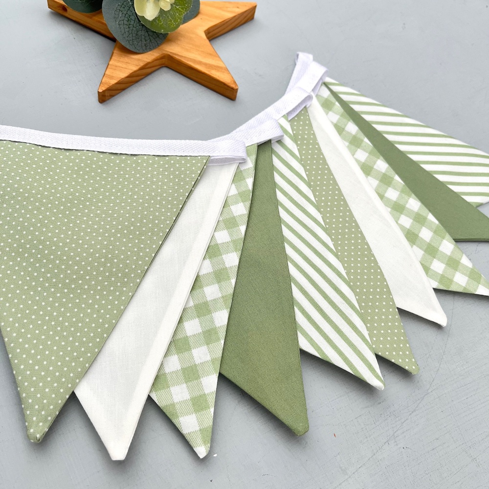 Sage Green Fabric Bunting