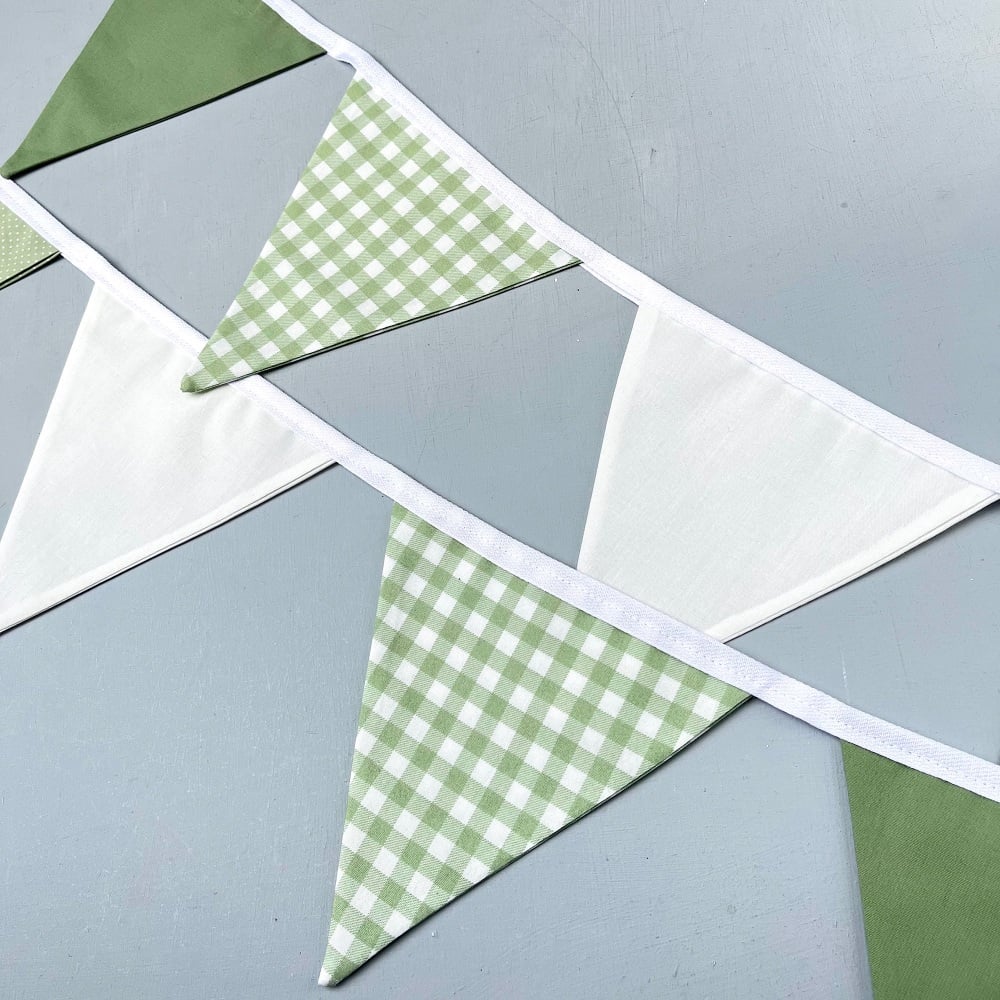 Sage Green Fabric Bunting