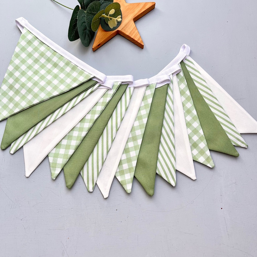Sage Green Fabric Bunting