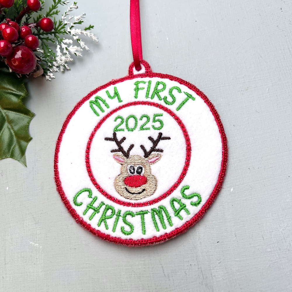 First Christmas Embroidered Decoration