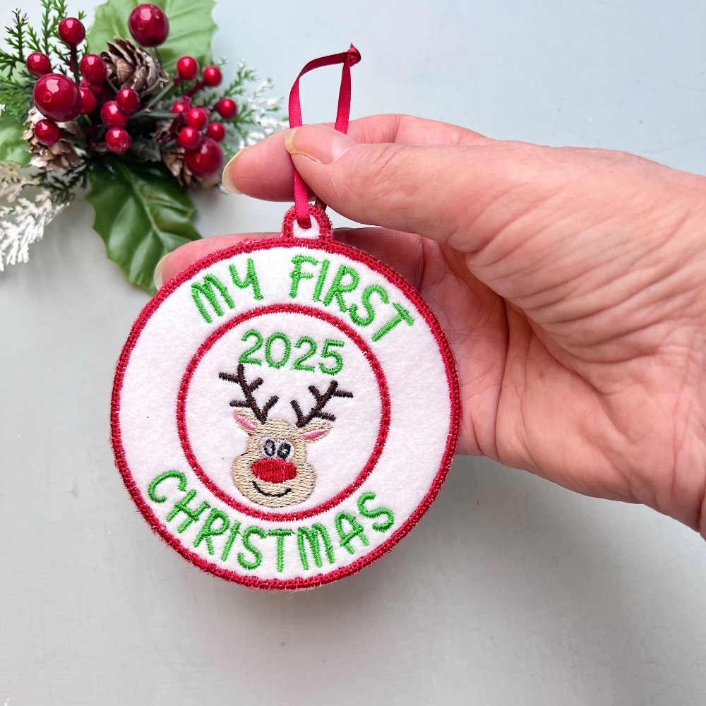 First Christmas Embroidered Decoration