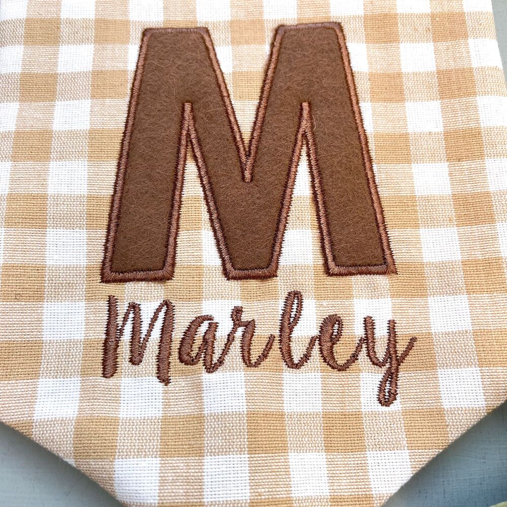 Beige Gingham Personalised Pennant Flag