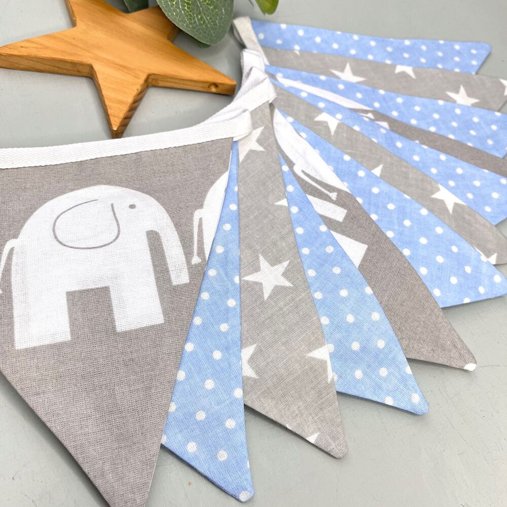 Grey & Blue Elephant Bunting