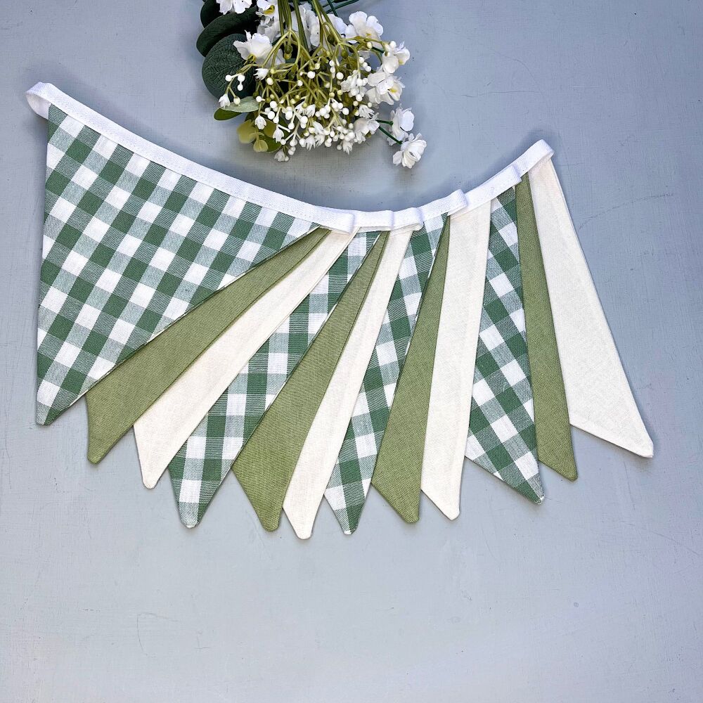 Green Gingham Bunting