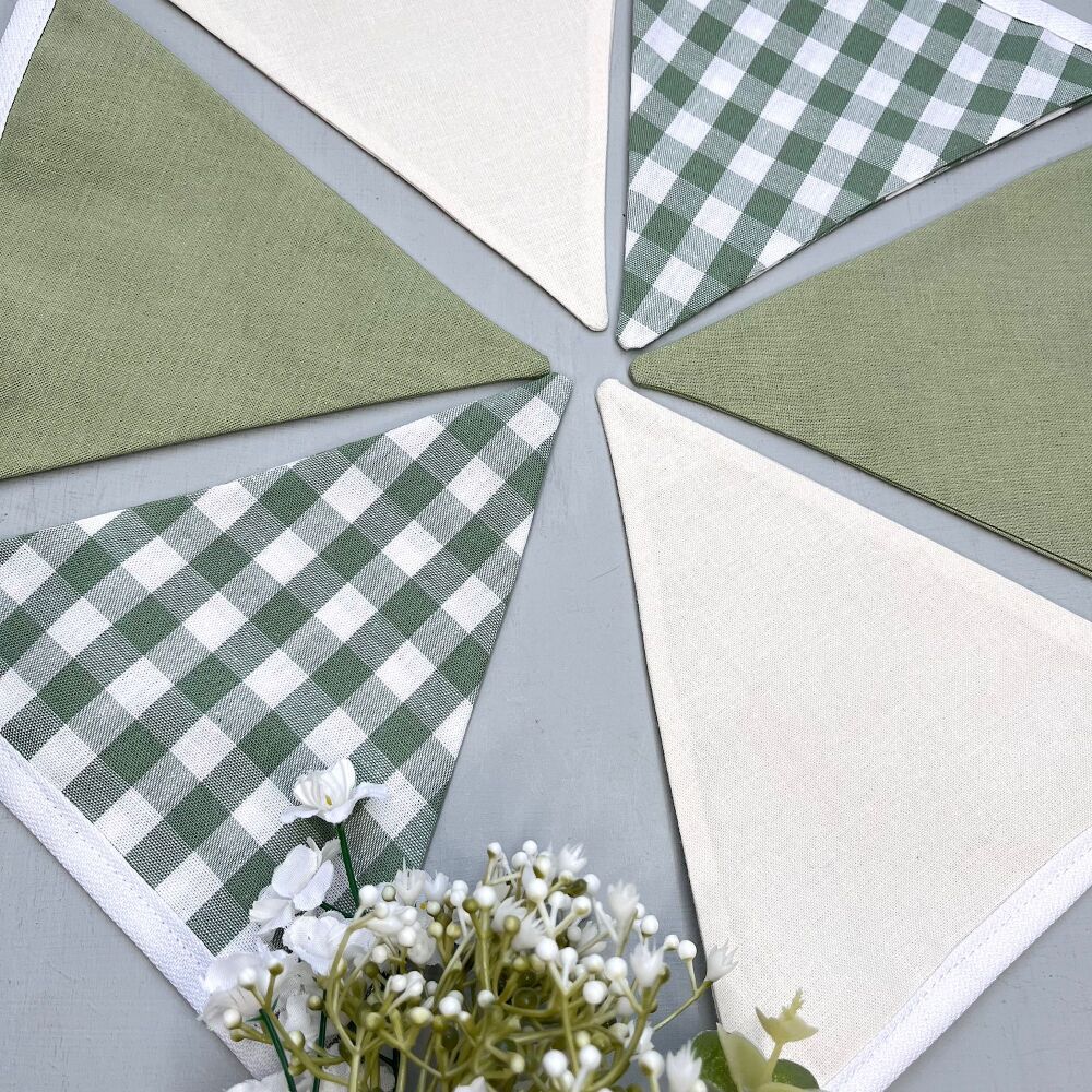 Green Gingham Bunting