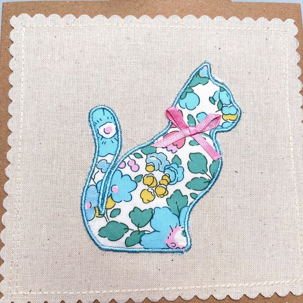 Floral Cat Greetings Card