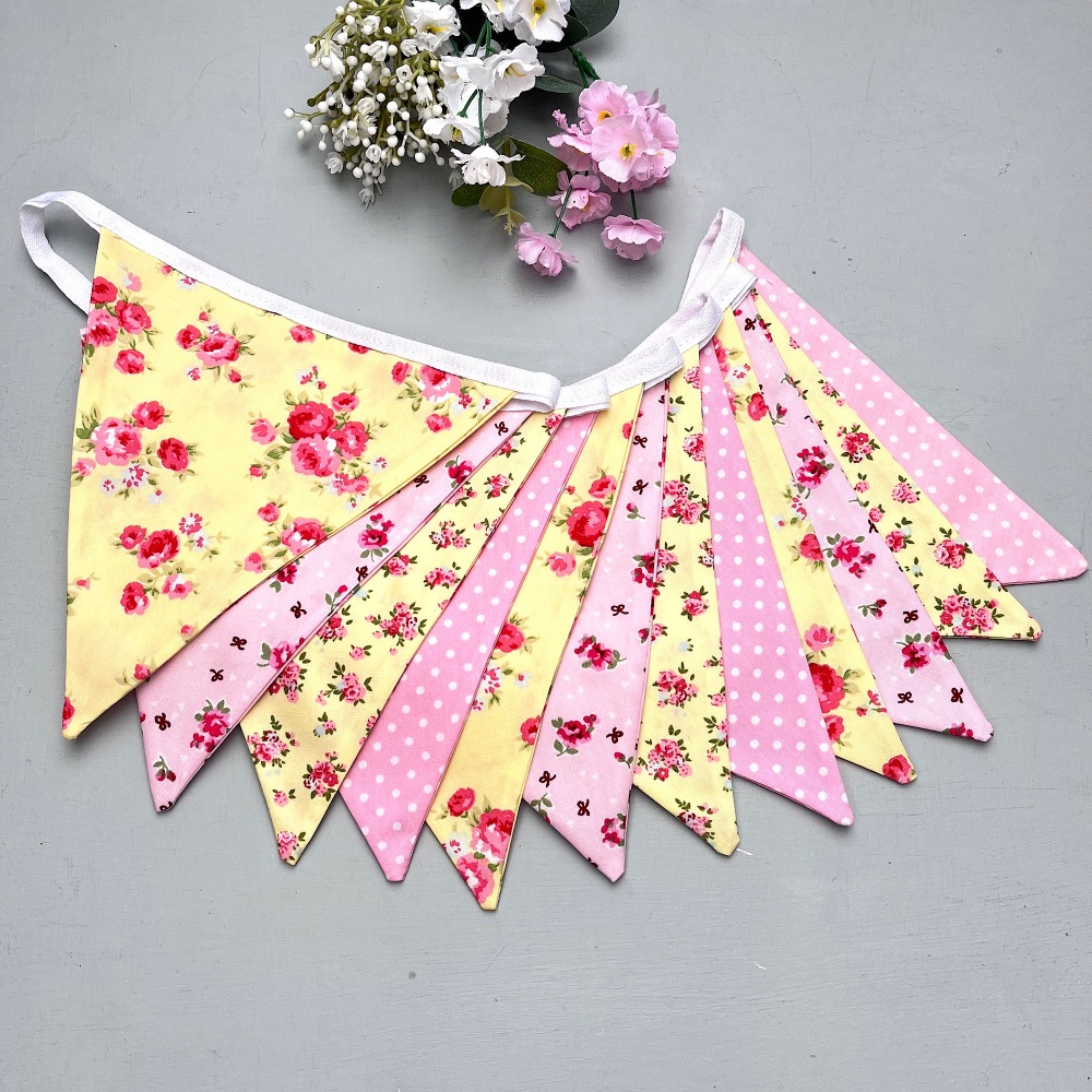 Pink & Yellow Floral Bunting