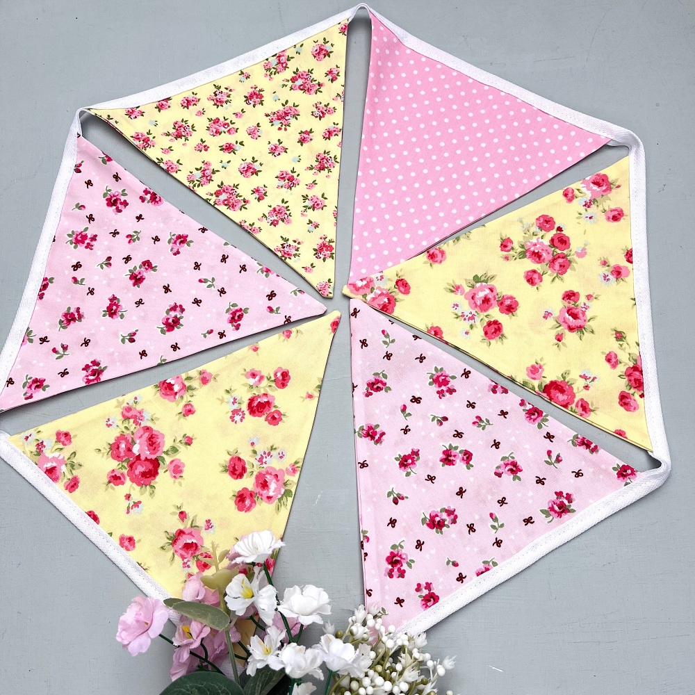 Pink & Yellow Floral Bunting