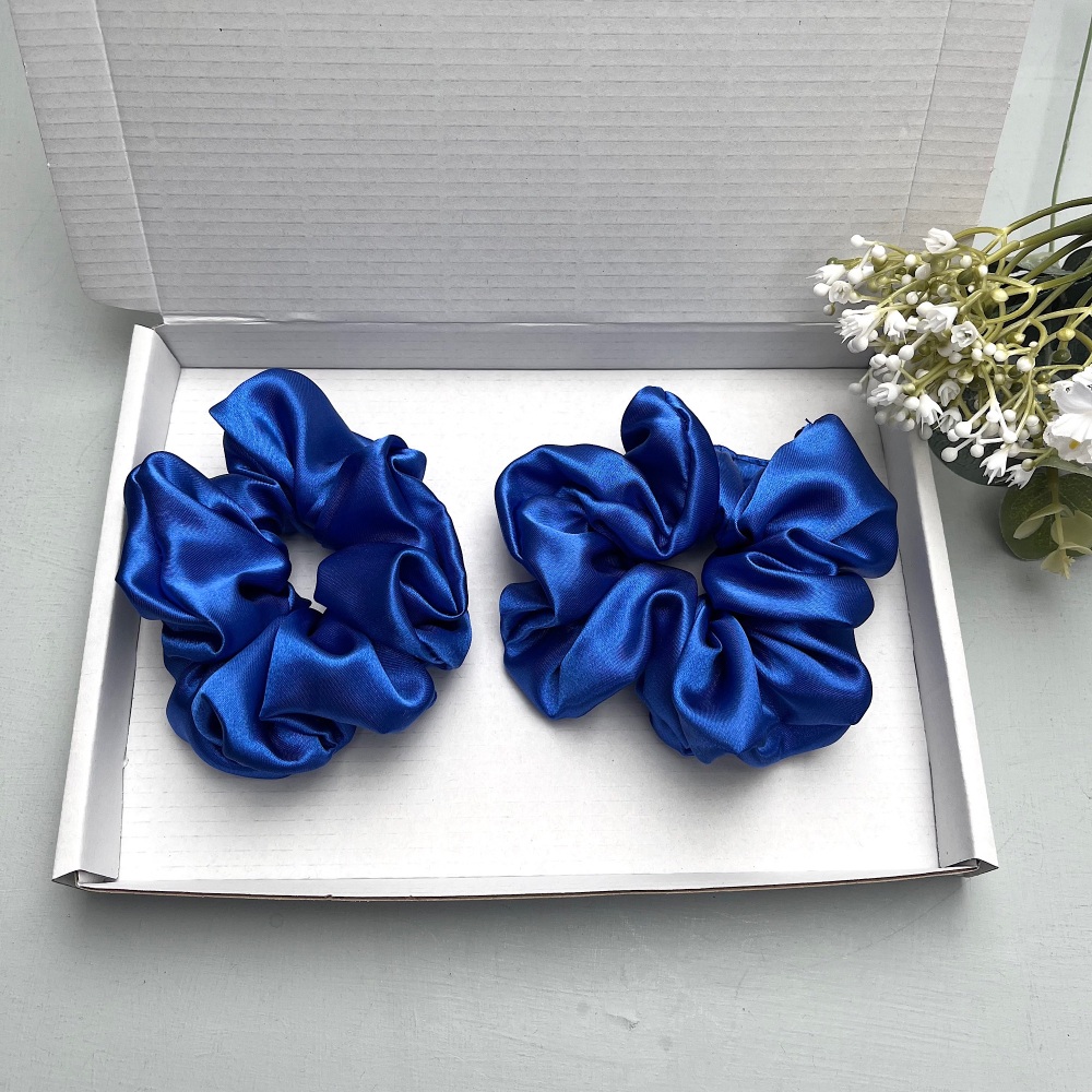 Pair of Blue Scrunchies