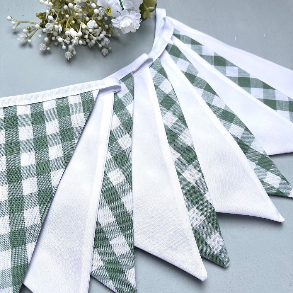 Sage Green Gingham Bunting