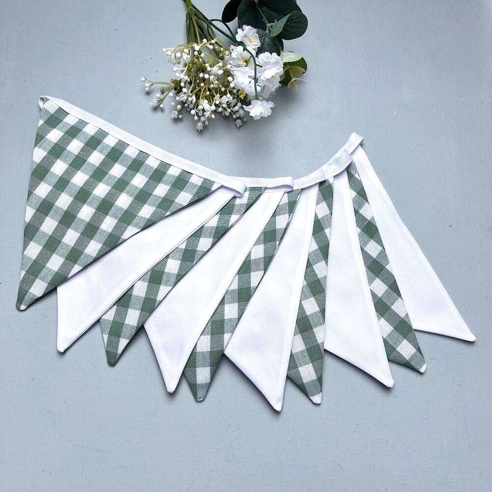 Sage Green Gingham Bunting
