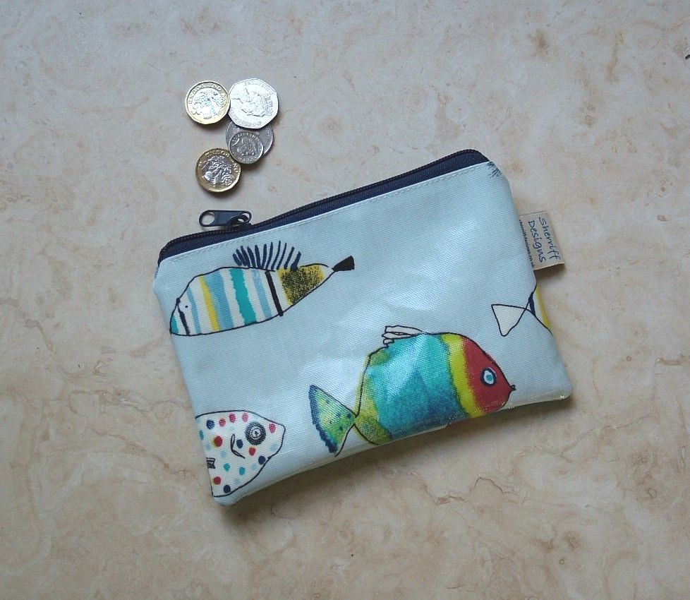 Gone Fishing Oilcloth Purse