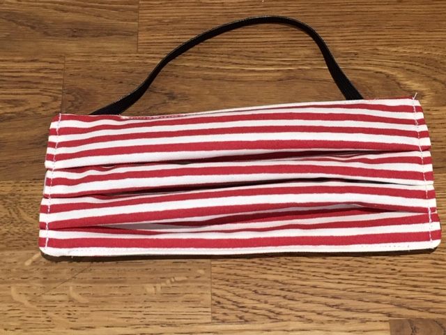Face Mask - Red and Cream Stripe