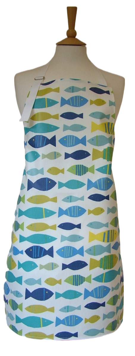 Fishes Adult Oilcloth Apron