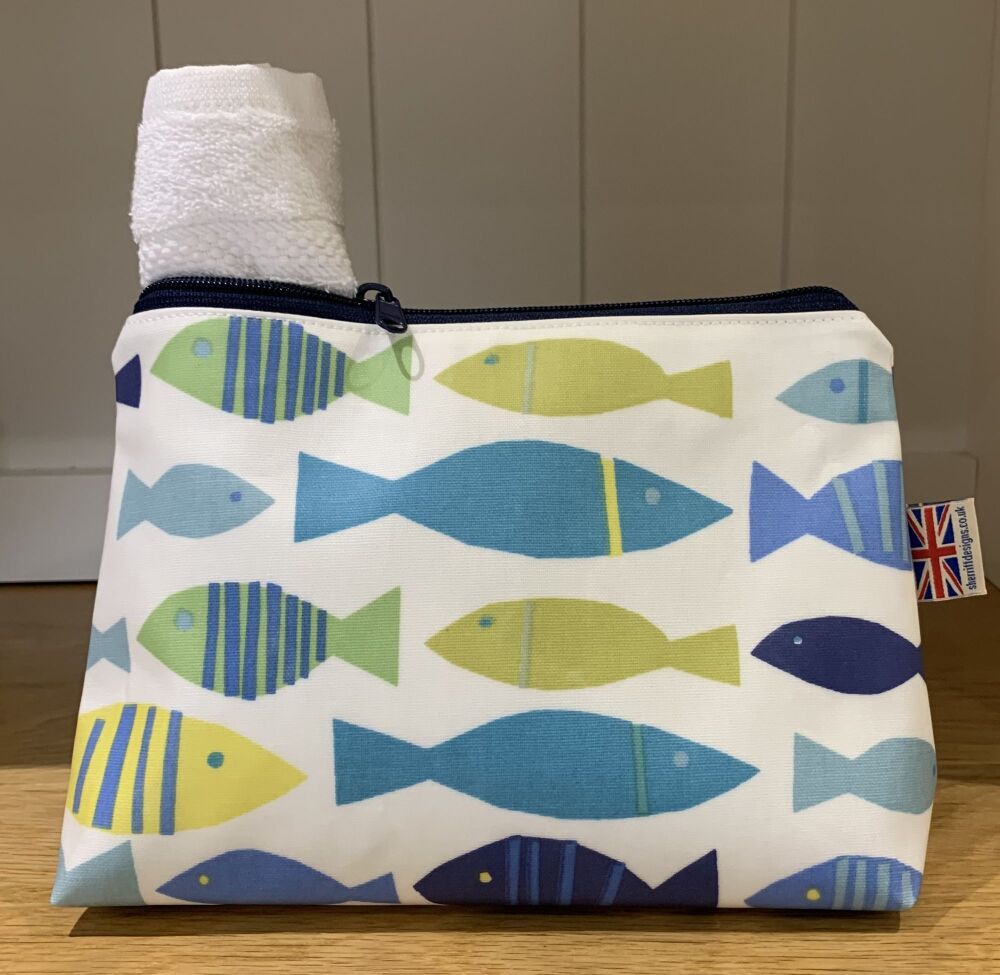 Fishes Oilcloth Wash Bag